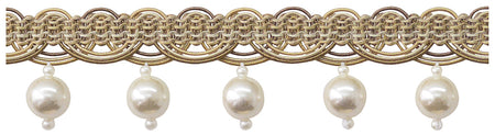 Jones Venice Pearl Fringe Trimming, Truffle
