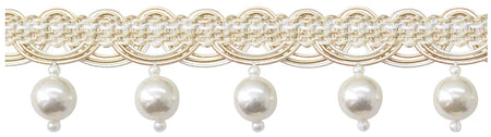 Jones Venice Pearl Fringe Trimming, Vanilla