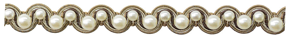 Jones Venice Pearl Gimp Trimming, Cocoa