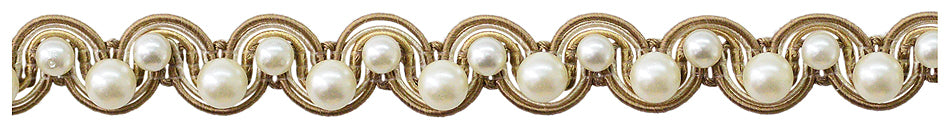 Jones Venice Pearl Gimp Trimming, Truffle