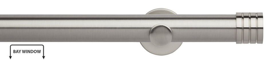 Neo 35mm Eyelet Bay Window Pole, Stainless Steel, Stud