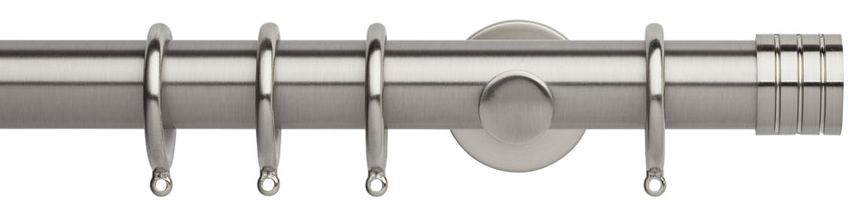 Neo 35mm Curtain Pole, Stainless Steel, Stud Finial