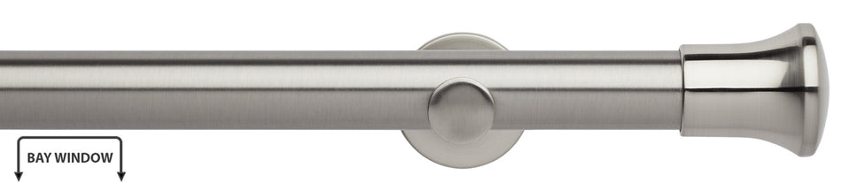 Neo 35mm Eyelet Bay Window Pole, Stainless Steel, Trumpet