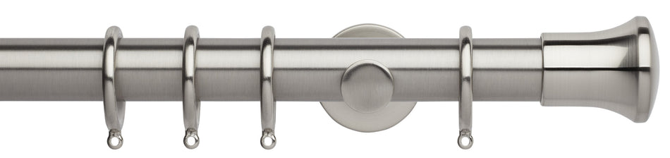 Neo 35mm Curtain Pole, Stainless Steel, Trumpet Finial