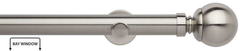 Neo 35mm Eyelet Bay Window Pole, Stainless Steel, Ball