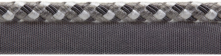 Hallis Highland Flanged Cord Trimming Charcoal