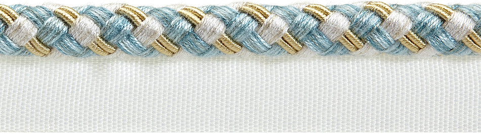 Hallis Highland Flanged Cord Trimming Aqua