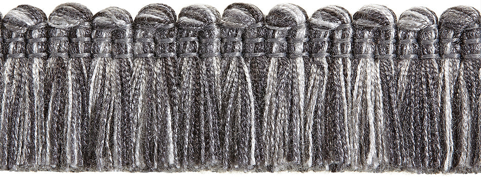 Hallis Highland Ruche Fringe Trimming Charcoal