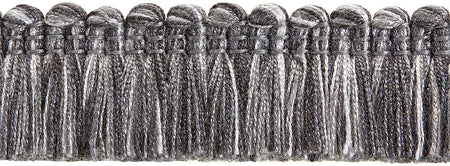 Hallis Highland Ruche Fringe Trimming Charcoal