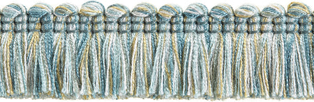 Hallis Highland Ruche Fringe Trimming Aqua