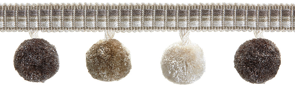 Hallis Highland Pom Pom Tassel Trimming Natural