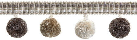 Hallis Highland Pom Pom Tassel Trimming Natural