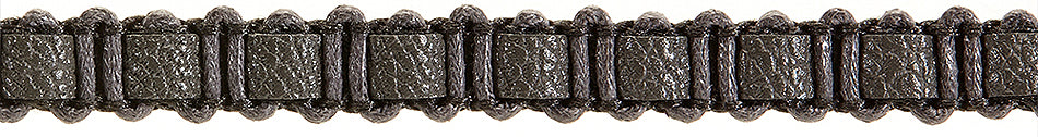 Hallis Highland Faux Leather Braid Trimming Grey