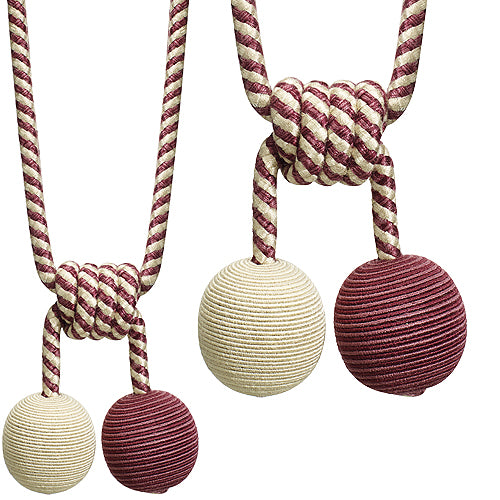 Hallis Jazz Ball Rope Tieback Aubergine Linen