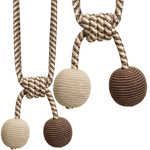 Hallis Jazz Ball Rope Tieback Brown Linen