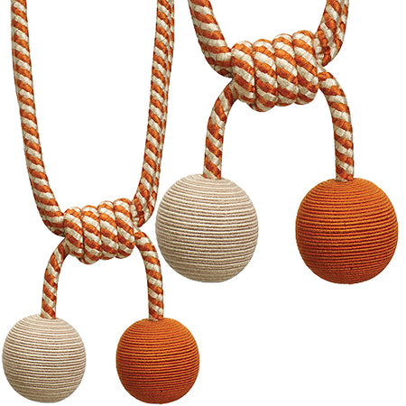 Hallis Jazz Ball Rope Tieback Orange Linen