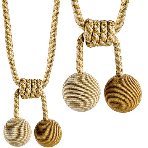 Hallis Jazz Ball Rope Tieback Soft Gold