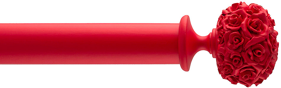 Byron Floral Neon 35mm 45mm 55mm Pole Red Posy