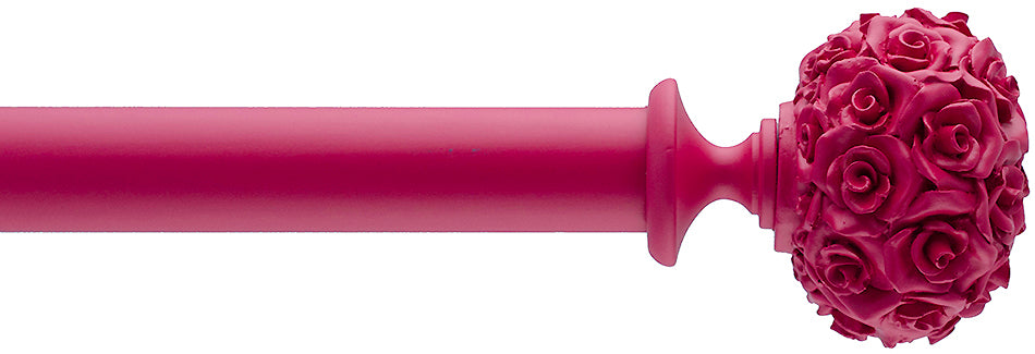 Byron Floral Neon 35mm 45mm 55mm Pole Raspberry Posy