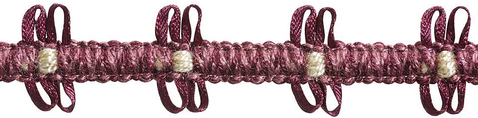 Hallis Jazz Ribbon Braid Trimming Aubergine Linen