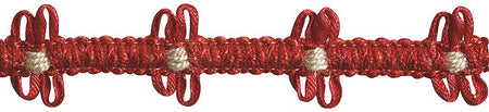 Hallis Jazz Ribbon Braid Trimming Red Linen