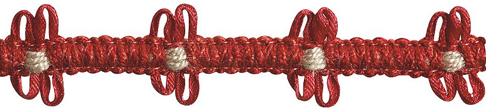 Hallis Jazz Ribbon Braid Trimming Red Linen