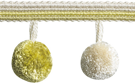 Hallis Jazz Pom Pom Tassel Trimming Lime Cream