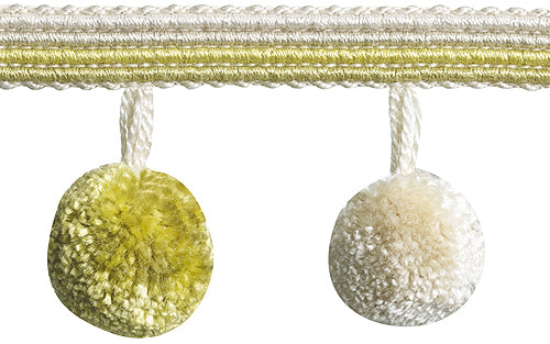 Hallis Jazz Pom Pom Tassel Trimming Lime Cream