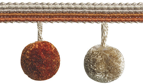 Hallis Jazz Pom Pom Tassel Trimming Orange Linen