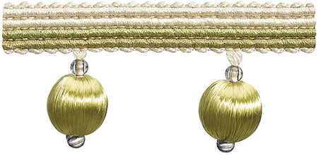Hallis Jazz Small Ball Tassel Trimming Green Linen