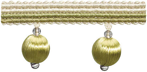 Hallis Jazz Small Ball Tassel Trimming Green Linen