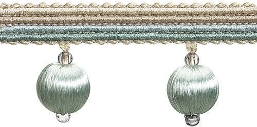 Hallis Jazz Small Ball Tassel Trimming Aqua Linen