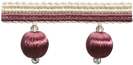 Hallis Jazz Small Ball Tassel Trimming Aubergine Linen