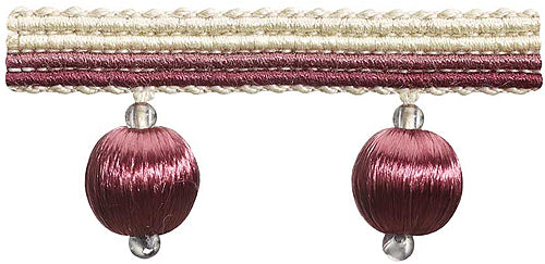 Hallis Jazz Small Ball Tassel Trimming Aubergine Linen