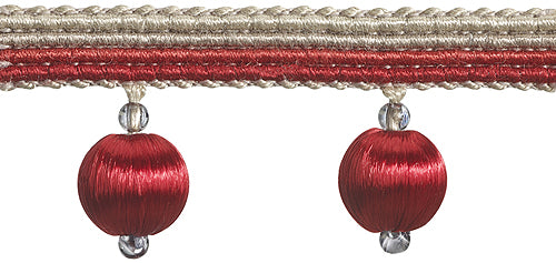 Hallis Jazz Small Ball Tassel Trimming Red Linen