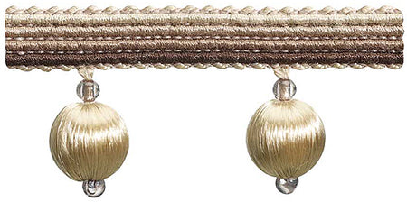 Hallis Jazz Small Ball Tassel Trimming Brown Linen