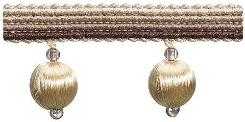 Hallis Jazz Small Ball Tassel Trimming Brown Linen