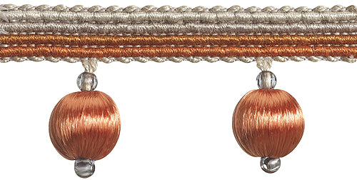 Hallis Jazz Small Ball Tassel Trimming Orange Linen