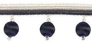 Hallis Jazz Small Ball Tassel Trimming Black Cream