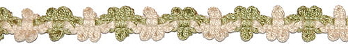 Hallis Jazz Applique Braid Trimming Green Linen