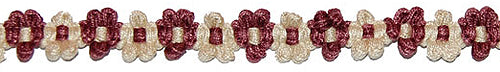Hallis Jazz Applique Braid Trimming Aubergine Linen
