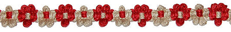 Hallis Jazz Applique Braid Trimming Red Linen