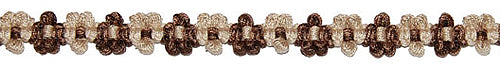 Hallis Jazz Applique Braid Trimming Brown Linen