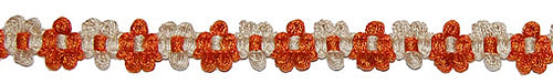 Hallis Jazz Applique Braid Trimming Orange Linen