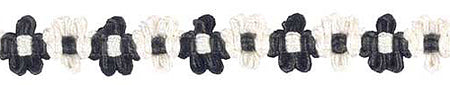 Hallis Jazz Applique Braid Trimming Black Cream