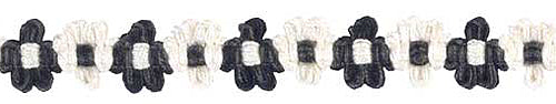 Hallis Jazz Applique Braid Trimming Black Cream