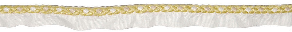 Hallis Jazz Plaited Flanged Cord Trimming Lime Cream
