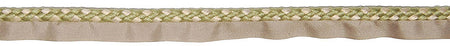 Hallis Jazz Plaited Flanged Cord Trimming Green Linen
