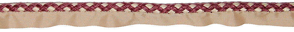 Hallis Jazz Plaited Flanged Cord Trimming Aubergine Linen