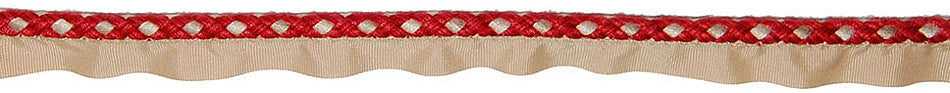 Hallis Jazz Plaited Flanged Cord Trimming Red Linen